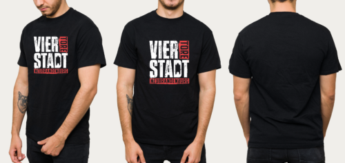 Vier-Tore-Stadt Neubrandenburg - Schwarzes T-Shirt | Plakatives Design