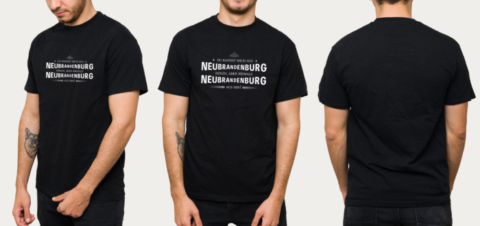 Schwarzes T-Shirt 'Neubrandenburg für immer' | Hochwertige Souvenirs